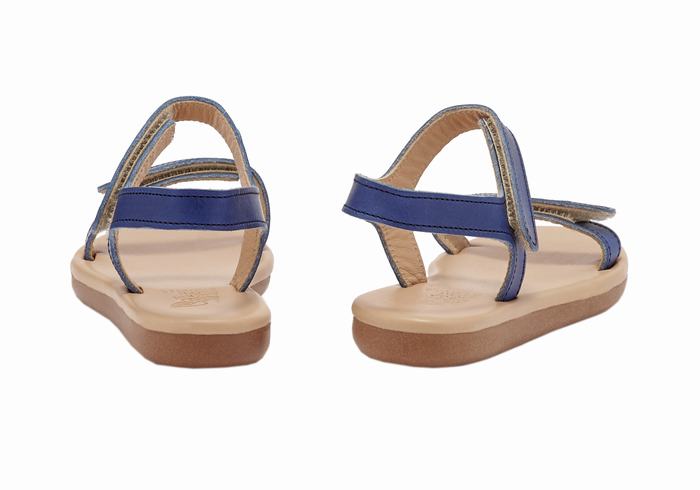 Dark Blue Ancient Greek Sandals Little Poros Soft Kids' Casual Sandals | QTH9917FG