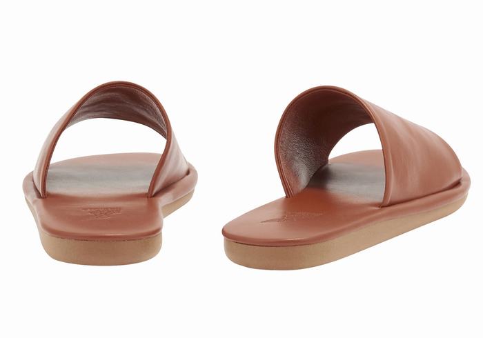 Dark Brown Ancient Greek Sandals Cerastes Women Slide Sandals | IIK2847IZ