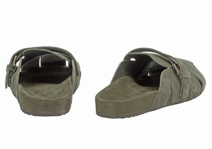 Dark Green Ancient Greek Sandals Atlas Men Slippers | NGJ365OB