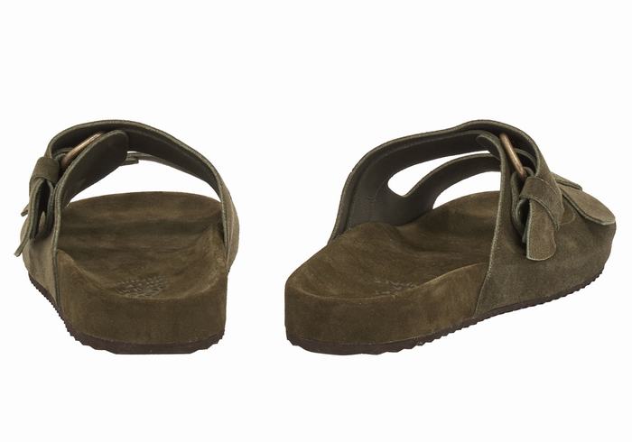 Dark Green Ancient Greek Sandals Diogenis Men Slippers | FWJ940DL