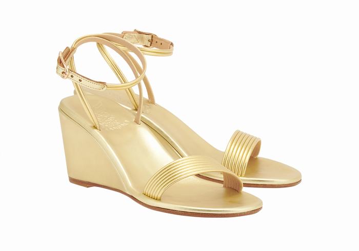 Gold Ancient Greek Sandals Chrismos Women Wedge Sandals | UDK7623TY