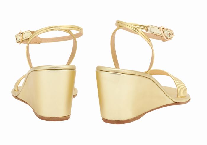 Gold Ancient Greek Sandals Chrismos Women Wedge Sandals | UDK7623TY