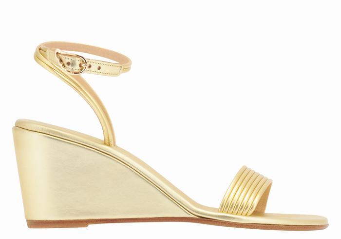 Gold Ancient Greek Sandals Chrismos Women Wedge Sandals | UDK7623TY