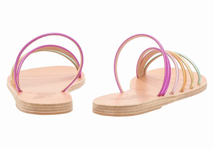 Gold Purple Ancient Greek Sandals Adriani Women Slide Sandals | OLG1819XD