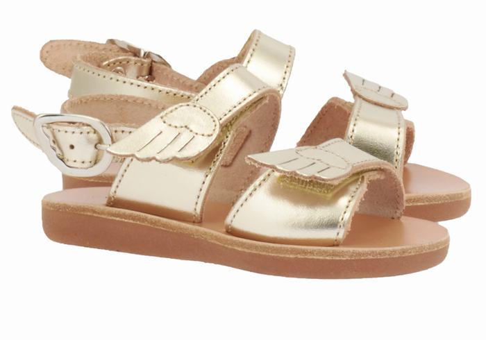 Gold White Ancient Greek Sandals Little Iliada Soft Kids' Casual Sandals | MRI8361OS