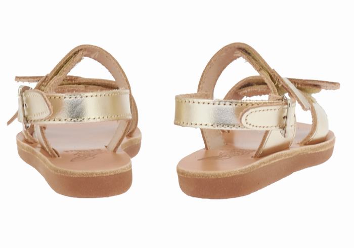 Gold White Ancient Greek Sandals Little Iliada Soft Kids' Casual Sandals | MRI8361OS