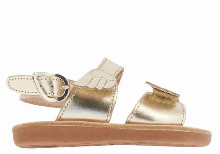 Gold White Ancient Greek Sandals Little Iliada Soft Kids\' Casual Sandals | MRI8361OS