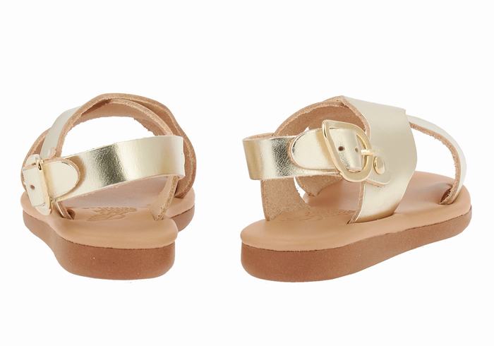 Gold White Ancient Greek Sandals Little Atokos Soft Kids' Casual Sandals | SCK2017YV