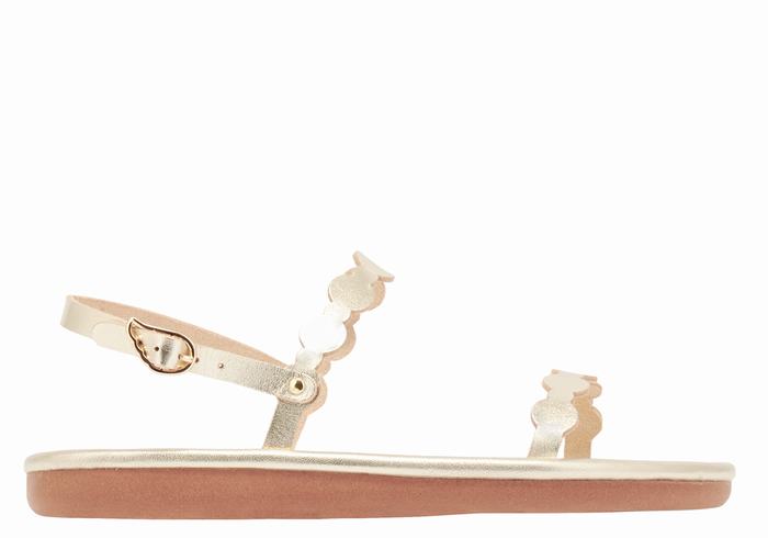 Gold White Ancient Greek Sandals Orion Women Back-Strap Sandals | LJO5612OV