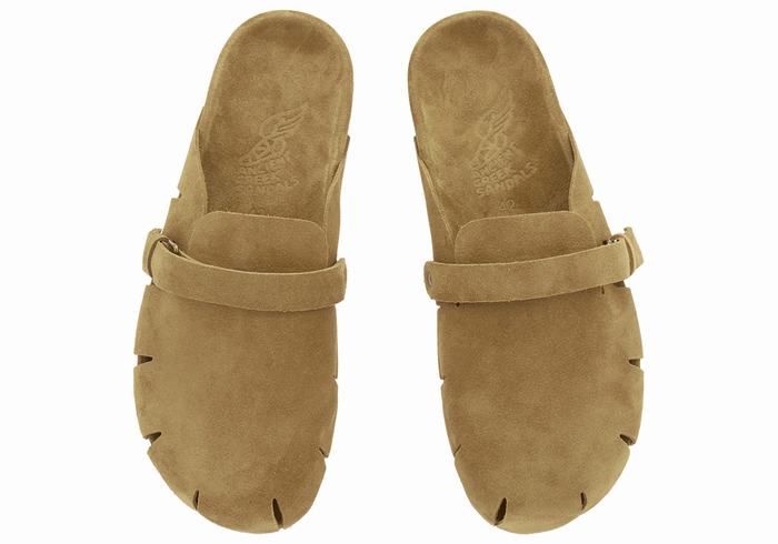 Green Ancient Greek Sandals Atlas Men Slippers | QHH1493YT