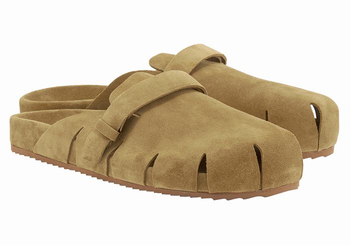 Green Ancient Greek Sandals Atlas Men Slippers | QHH1493YT