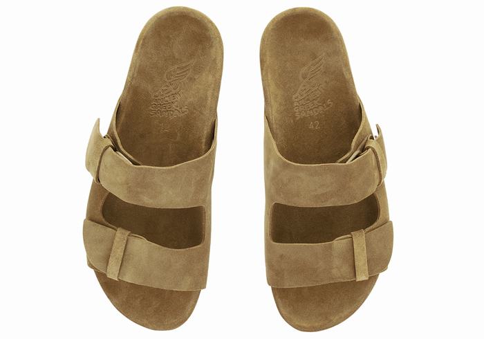 Green Ancient Greek Sandals Diogenis Men Slippers | EDW2863MQ