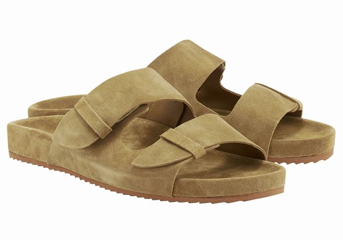 Green Ancient Greek Sandals Diogenis Men Slippers | EDW2863MQ