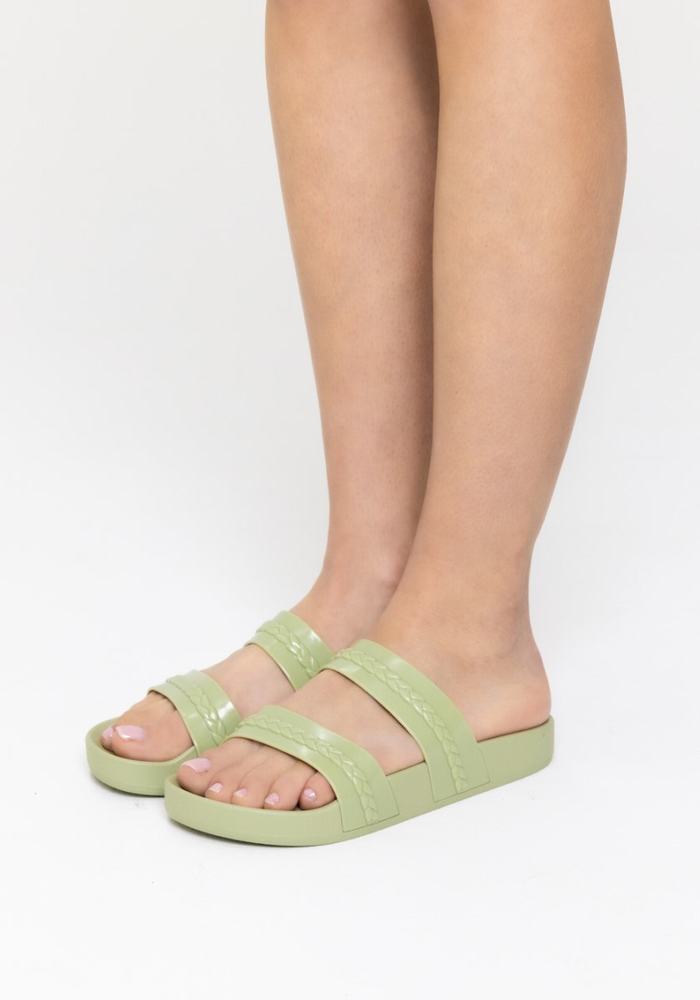 Green Ancient Greek Sandals Meli Women Slide Sandals | JCT895TH