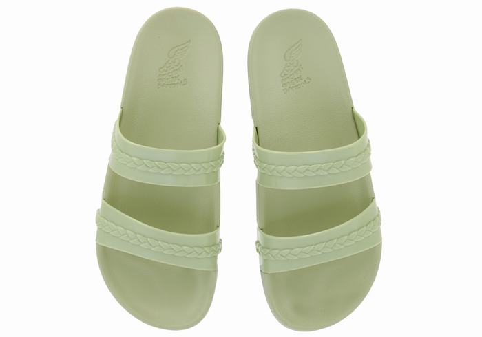 Green Ancient Greek Sandals Meli Women Slide Sandals | JCT895TH