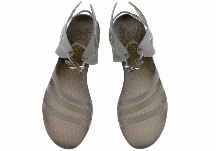 Grey Ancient Greek Sandals Ikaria Women Ankle Strap Sandals | KDR3218LL