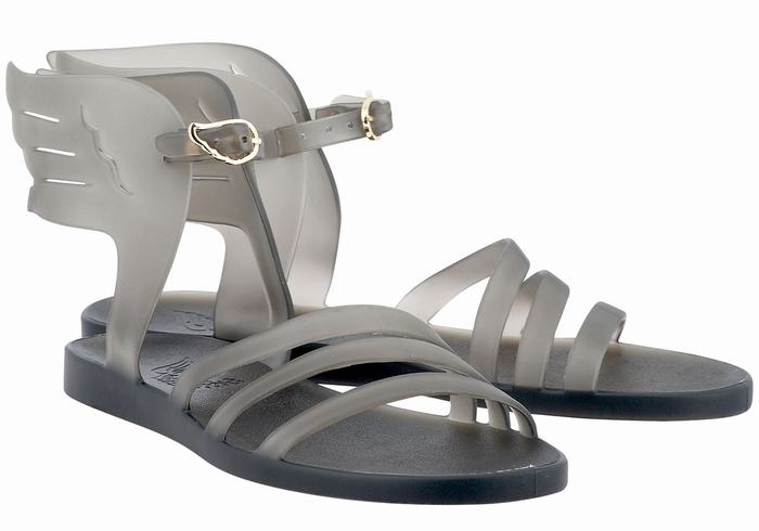 Grey Ancient Greek Sandals Ikaria Women Ankle Strap Sandals | KDR3218LL