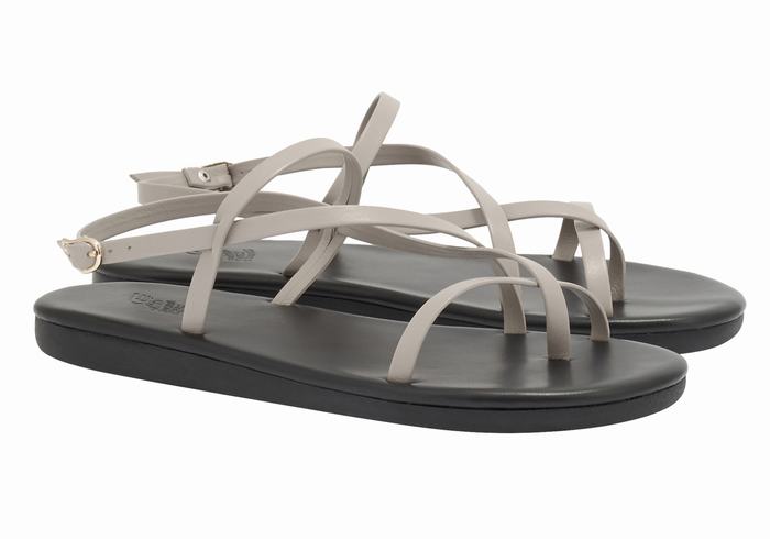 Grey Brown Ancient Greek Sandals Alethea Women Back-Strap Sandals | ZVP4154TE