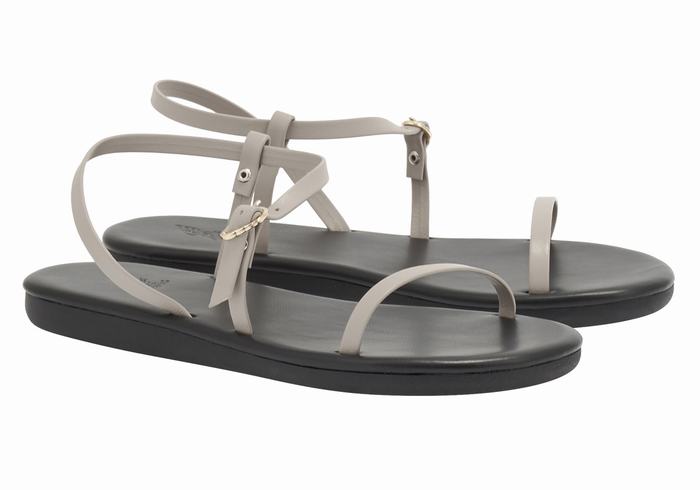 Grey Brown Ancient Greek Sandals Niove Women Back-Strap Sandals | YNH1825QM