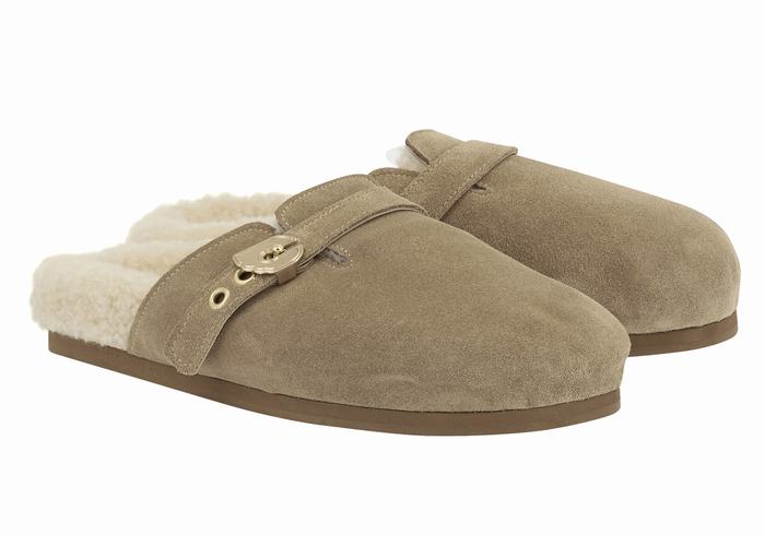 Grey Brown Ancient Greek Sandals Vasilitsa Women Slippers | BOF4746NM