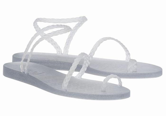 Grey Silver Ancient Greek Sandals Eleftheria Women Braided Sandals | LTK2097PE