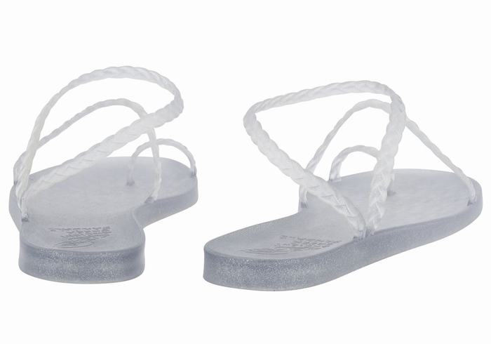 Grey Silver Ancient Greek Sandals Eleftheria Women Braided Sandals | LTK2097PE