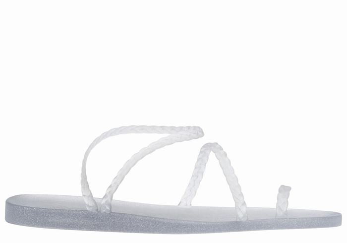 Grey Silver Ancient Greek Sandals Eleftheria Women Braided Sandals | LTK2097PE