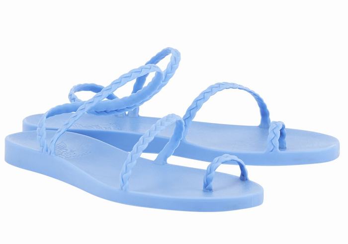 Light Blue Ancient Greek Sandals Eleftheria Women Braided Sandals | CEJ1536RM