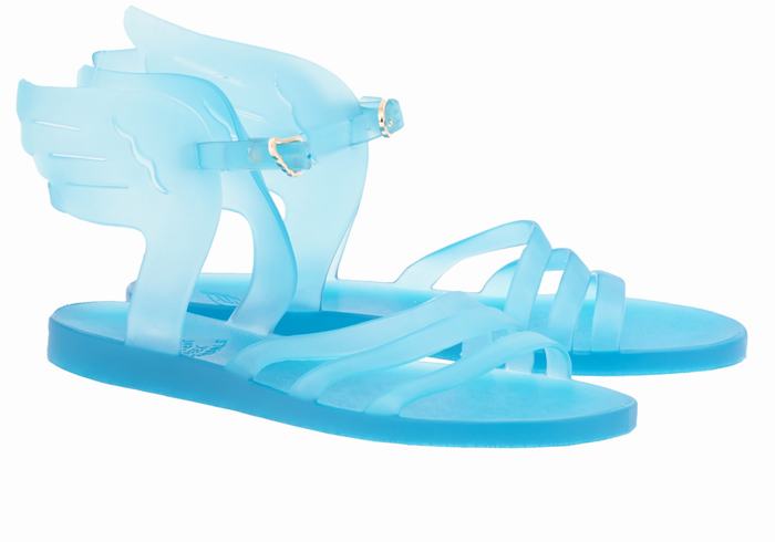 Light Blue Ancient Greek Sandals Ikaria Women Ankle Strap Sandals | BTL1167RQ