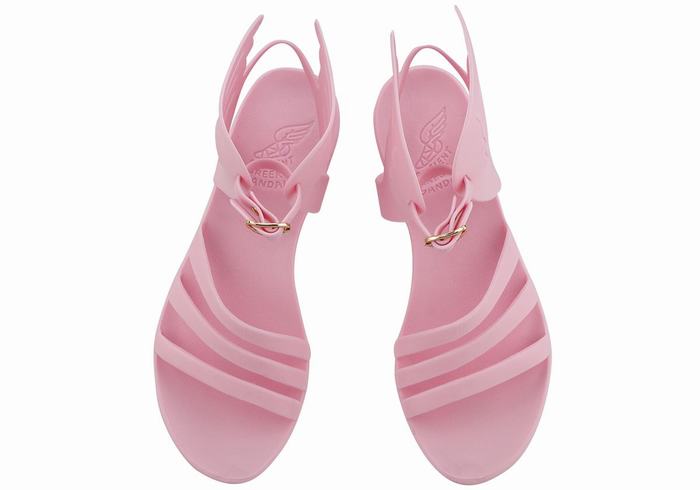 Pink Ancient Greek Sandals Ikaria Women Ankle Strap Sandals | KTI7910HU