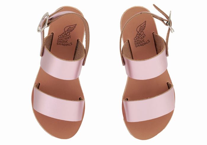 Pink Ancient Greek Sandals Little Clio Soft Kids' Casual Sandals | FBU1984WL