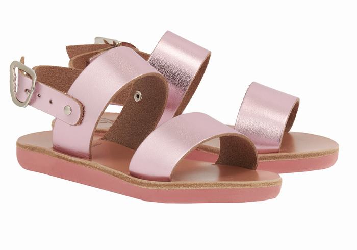 Pink Ancient Greek Sandals Little Clio Soft Kids' Casual Sandals | FBU1984WL