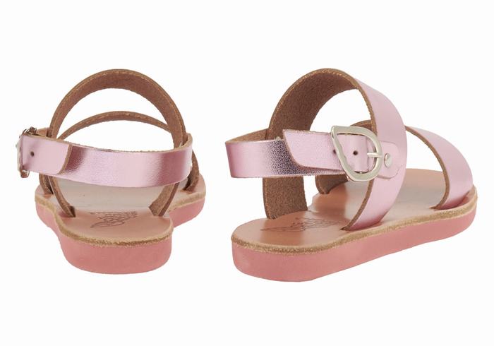 Pink Ancient Greek Sandals Little Clio Soft Kids' Casual Sandals | FBU1984WL