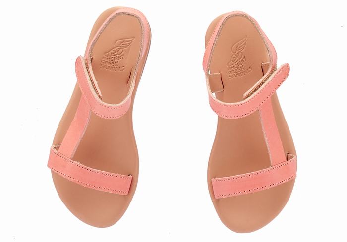 Pink Ancient Greek Sandals Little Iasonas Soft Kids' Casual Sandals | UXF656FF