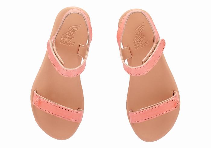 Pink Ancient Greek Sandals Little Poros Soft Kids' Casual Sandals | QZU9634XS