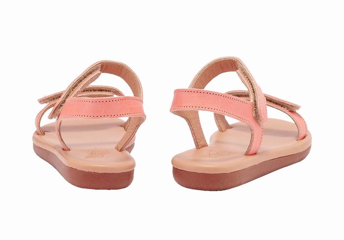 Pink Ancient Greek Sandals Little Poros Soft Kids' Casual Sandals | QZU9634XS