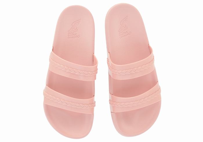 Pink Ancient Greek Sandals Meli Women Slide Sandals | HDA2447PP