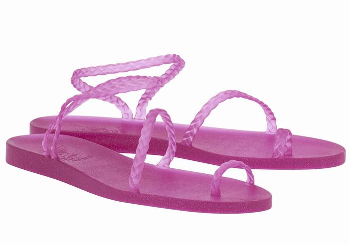 Purple Ancient Greek Sandals Eleftheria Women Braided Sandals | VTA1531XU