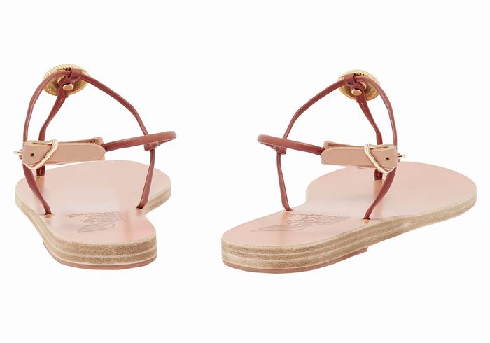 Red Ancient Greek Sandals Dimitra Flip Flop Women Back-Strap Sandals | FOS5541SC