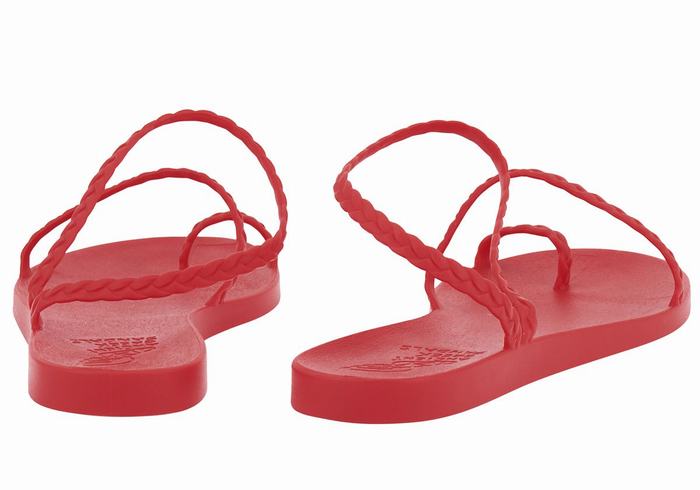 Red Ancient Greek Sandals Eleftheria Women Braided Sandals | AXC5330ZI