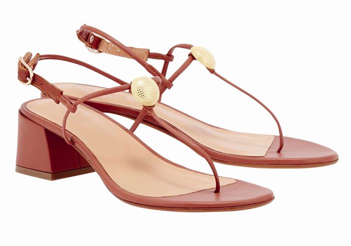 Red Ancient Greek Sandals Mistida Women Heeled Sandals | IKQ6535NZ