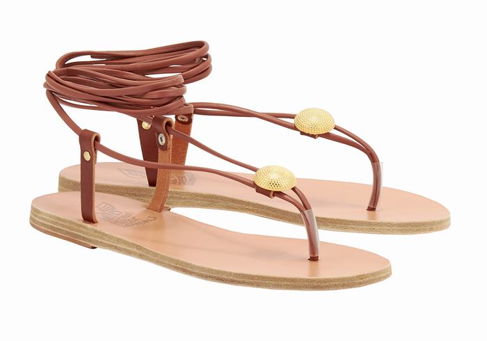 Red Ancient Greek Sandals Persephone Women Gladiator Sandals | YPJ414TG