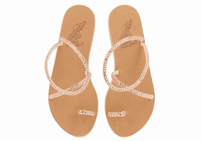 Rose Gold Ancient Greek Sandals Apli Eleftheria Women Toe-Post Sandals | AHY77CC