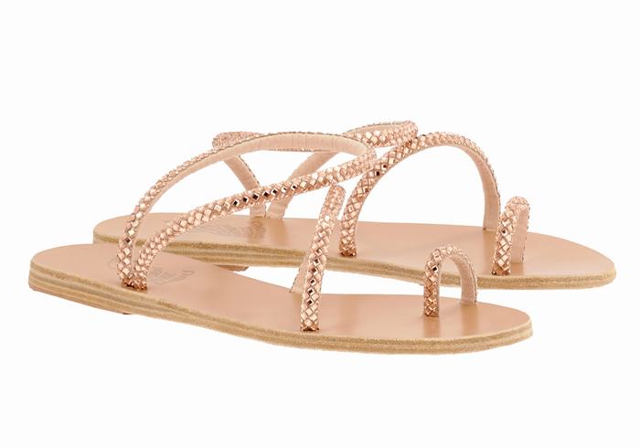 Rose Gold Ancient Greek Sandals Apli Eleftheria Women Toe-Post Sandals | AHY77CC