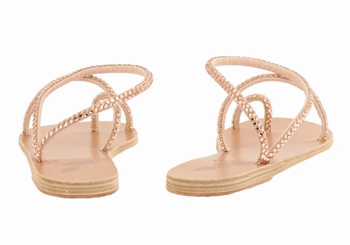 Rose Gold Ancient Greek Sandals Apli Eleftheria Women Toe-Post Sandals | AHY77CC