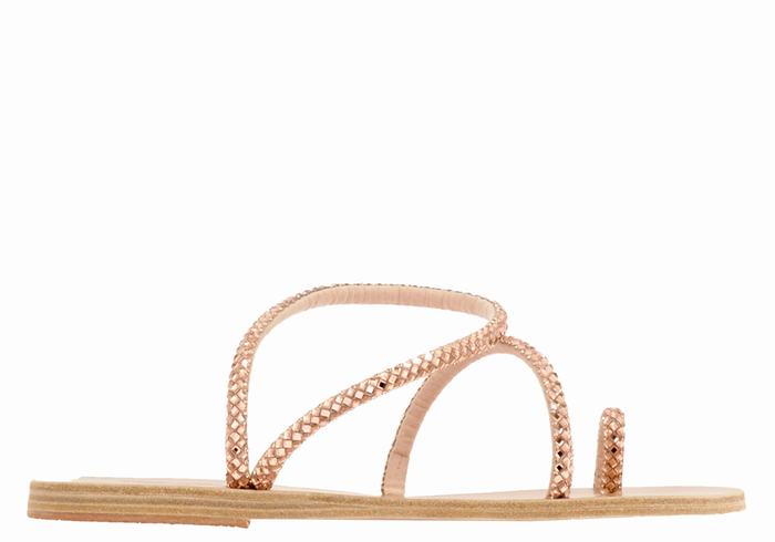 Rose Gold Ancient Greek Sandals Apli Eleftheria Women Toe-Post Sandals | AHY77CC