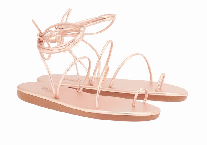 Rose Gold Ancient Greek Sandals Du Women Toe-Post Sandals | WRS536II