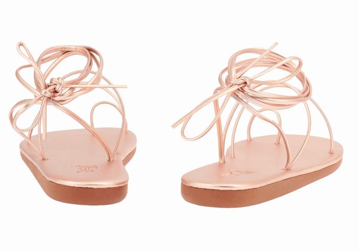 Rose Gold Ancient Greek Sandals Du Women Toe-Post Sandals | WRS536II