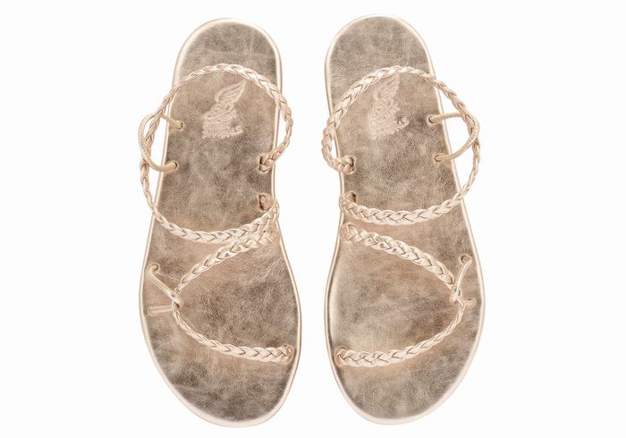 Rose Gold Ancient Greek Sandals Maya Women Braided Sandals | EUU7688WD