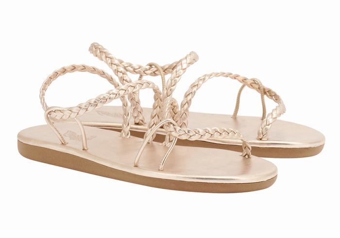 Rose Gold Ancient Greek Sandals Maya Women Braided Sandals | EUU7688WD